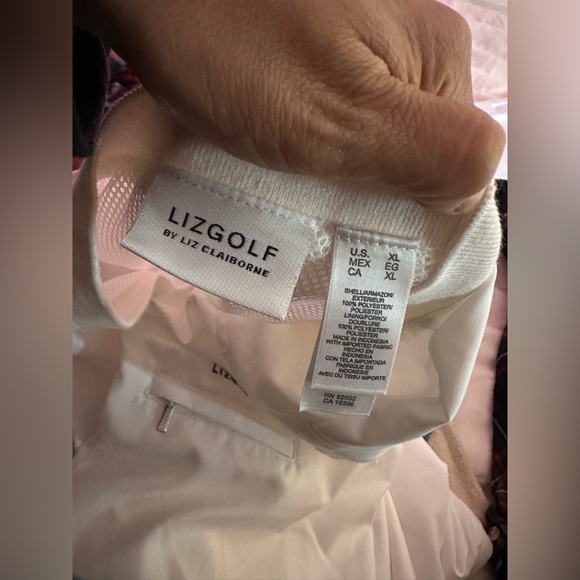 Liz Golf white Women's Pullover WInd Breaker Jacket, Vented, Pockets Size XL - Picture 6 of 6